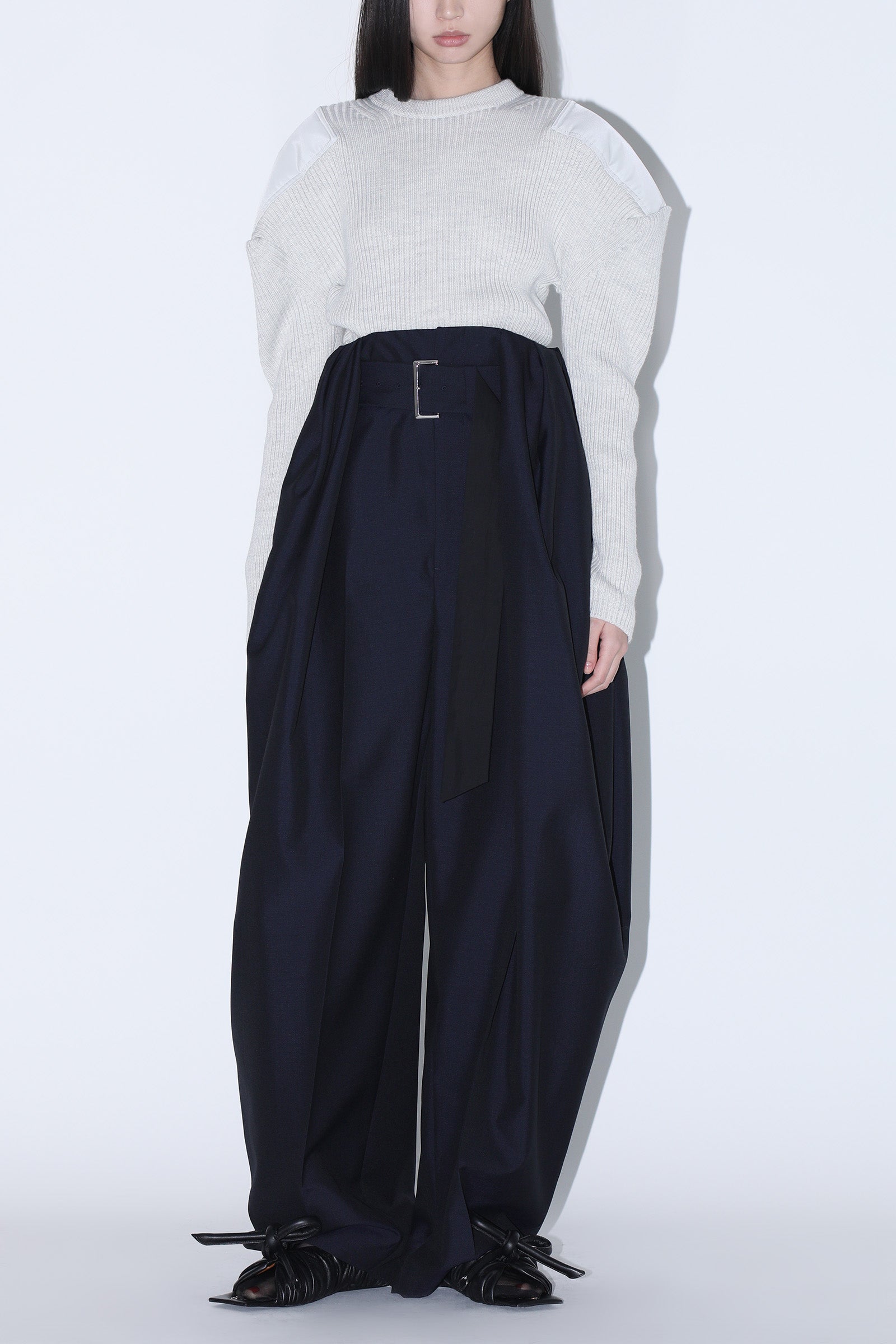 ＜H＞WOOL MOHAIR FLARE PANTS/パンツ　即完売 Mohair Pants Grey – BRAINWASHED