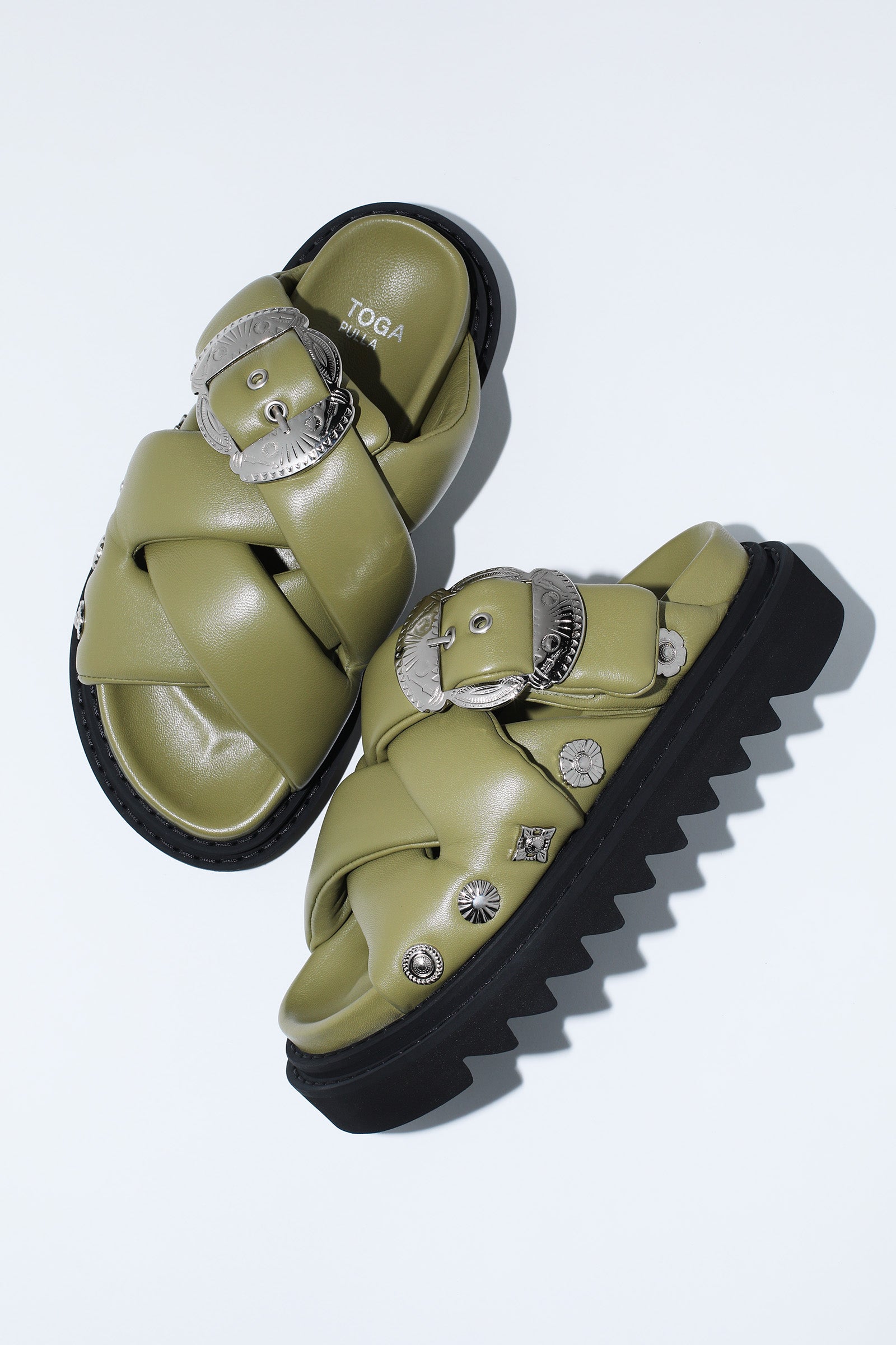 PADDED LEATHER SANDALS(WOMEN)