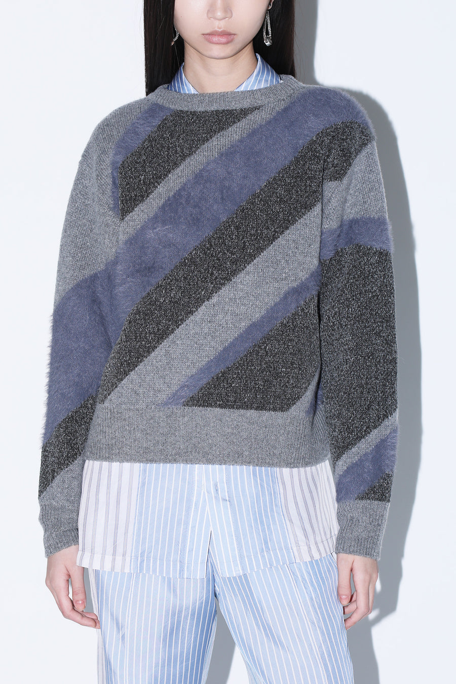 トップス TOGA TOO REGIMENTAL KNIT PULLOVER GRAY REGIMENTAL KNIT PULLOVER – TOGA ONLINE STORE
